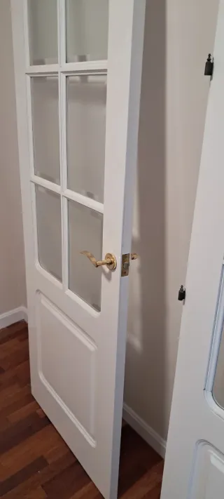 3 Puertas Madera Blanca Cristal