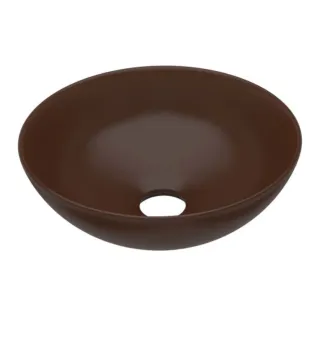 Lavabo redondo sobre encimera