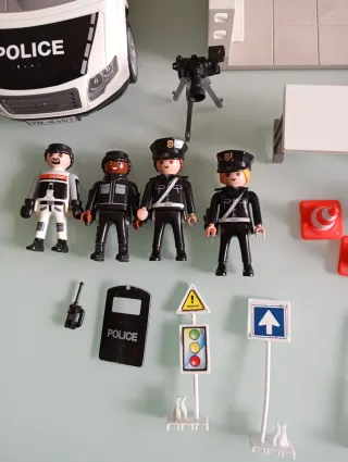 Comisaría de Policía Playmobil con Coche y Helicóp