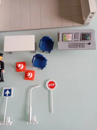 Comisaría de Policía Playmobil con Coche y Helicóp