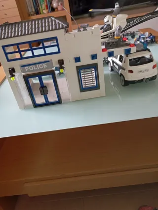 Comisaría de Policía Playmobil con Coche y Helicóp