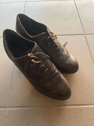 Francesine marroni pelle tacco 39