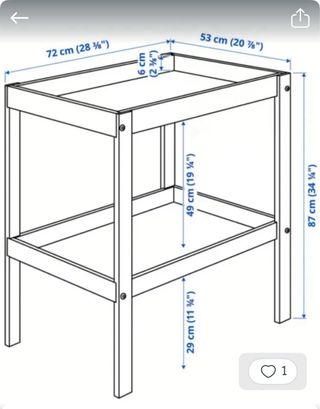 Cambiador bebé IKEA haya/blanco