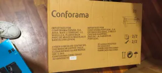 Mesa de centro cristal y madera negra