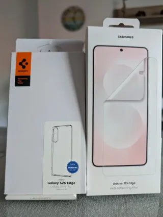 Funda Spigen y Protector Samsung S25 Edge