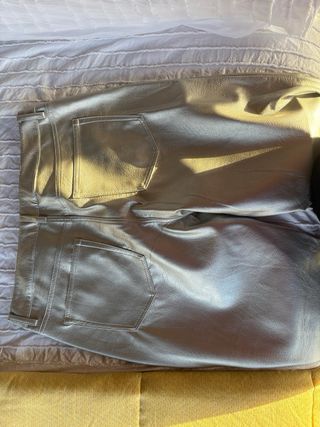 Pantalones plateados efecto piel
