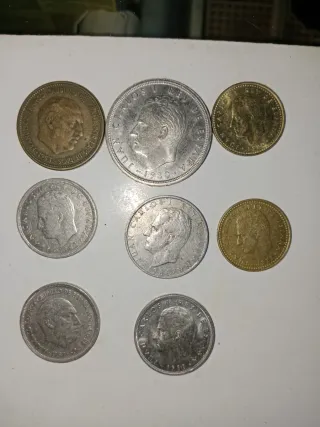 Lote 8 monedas antiguas pesetas colección