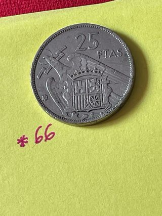 Moneda Francisco Franco de 1957 Acuñada en 66