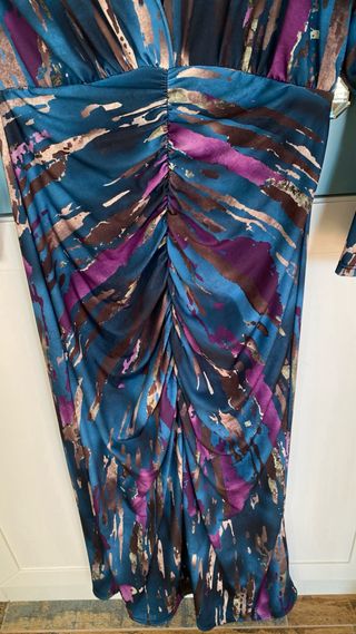 Vestido fiesta azul y morado