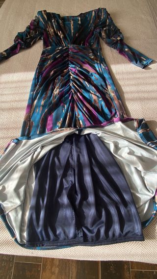 Vestido fiesta azul y morado