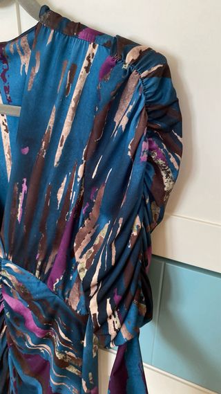 Vestido fiesta azul y morado