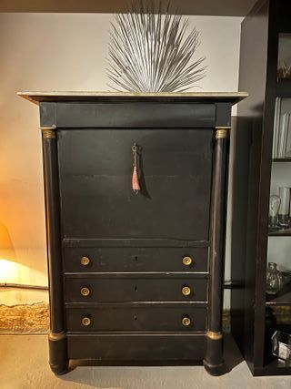 Escritorio francés Imperio, sellos de galería.