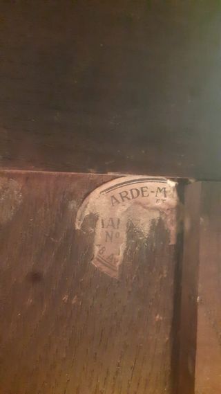 Escritorio francés Imperio, sellos de galería.