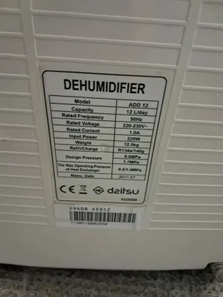Deshumidificador Daitsu Blanco