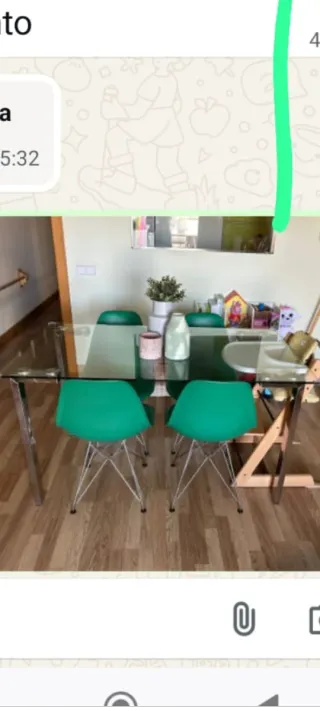 Set de 4 Sillas Comedor Cristal y Metal