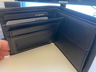 Cartera Billetera Hombre Cuero Negro Yanko