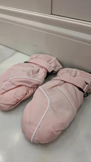 Manoplas de nieve rosas 4-8 años