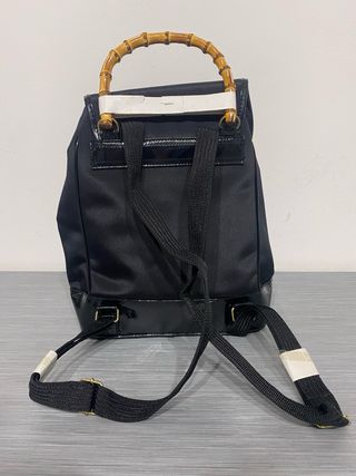 Zaino Regina Schrecker nero con manico bambù