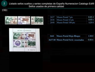Sellos Año 1981 completo y sueltos Usados España