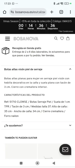 Botas de piel Bosanova color marrón