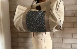 Bolsa viaje tostado efecto vintage lavado. UNISEX.