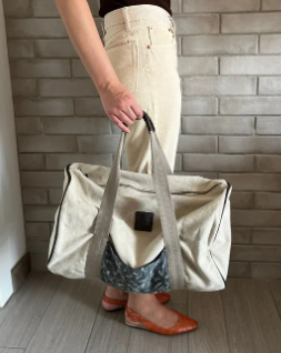 Bolsa viaje tostado efecto vintage lavado. UNISEX.