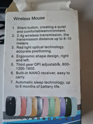 Ratón Inalámbrico Negro con Cable USB