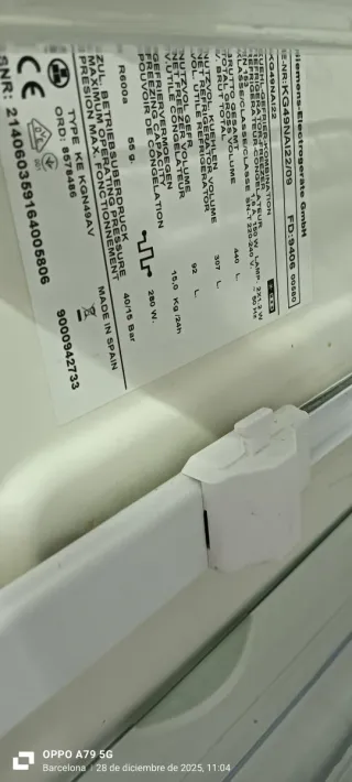 Nevera Combi Siemens No Frost A+ 200 x 70 cm