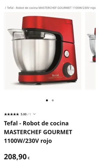 Robot de cocina Tefal Masterchef Go Rojo