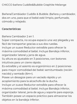 Bañera cambiador bebé