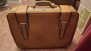 Maletín vintage cuero marrón