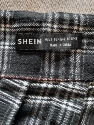 Minifalda Shein cuadros blanco y negro