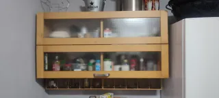 Armario Cocina Madera y Cristal