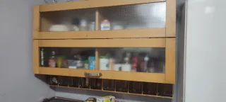 Armario Cocina Madera y Cristal