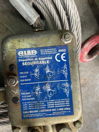 Andamio colgante con trocolas