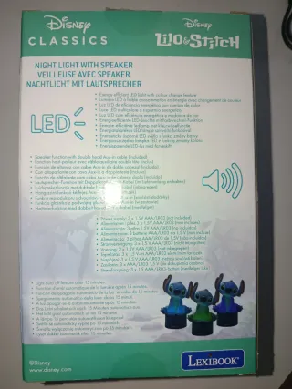 Lámpara Altavoz Stitch Disney Lexibook