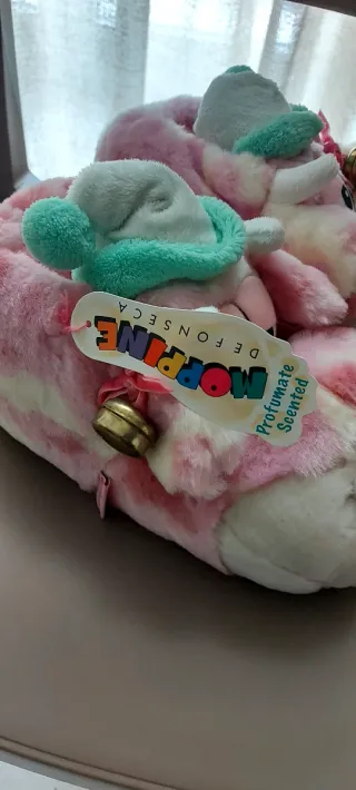 Pantofole Moppine Defonseca peluche rosa e bianche