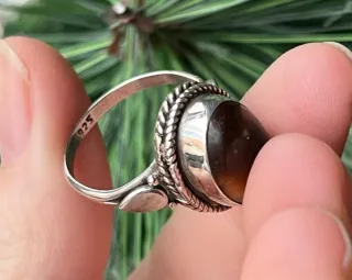 Anillo Unisex Ojo de Tigre Plata 925