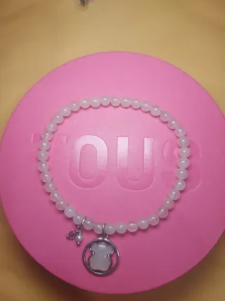 Pulsera Tous elástica cuarzo rosa