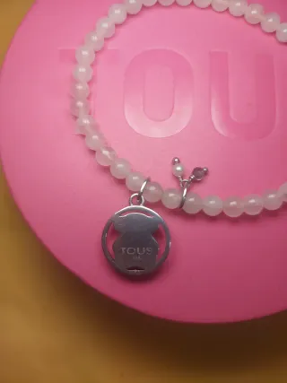 Pulsera Tous elástica cuarzo rosa