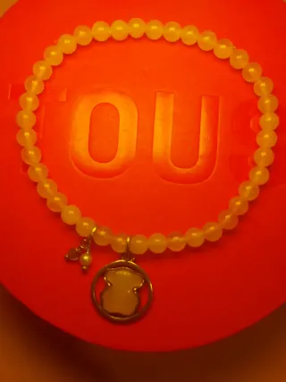 Pulsera Tous elástica cuarzo rosa