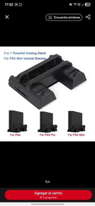 Soporte PS4/Slim/Pro con ventilación