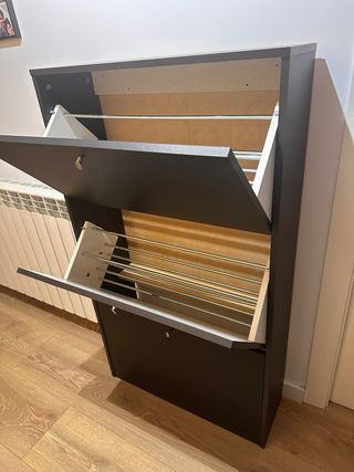 Zapatero 3 cajones madera oscuro