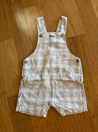 Jardineira bebé xadrez