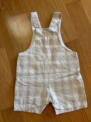 Jardineira bebé xadrez