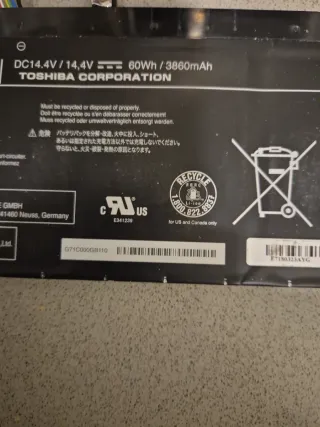 Batería Toshiba Li-ion 60Wh 3860mAh