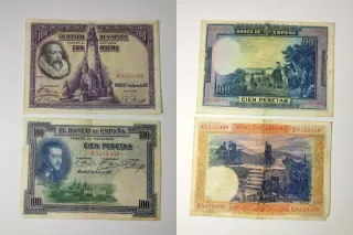 Lote 10 Billetes antiguos Pesetas (1.000, 100, etc