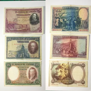 Lote 10 Billetes antiguos Pesetas (1.000, 100, etc