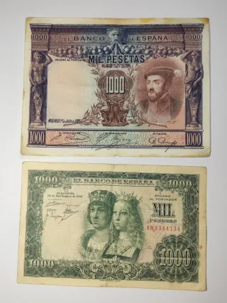 Lote 10 Billetes antiguos Pesetas (1.000, 100, etc