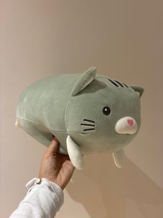 Cojín Peluche Gato Gris